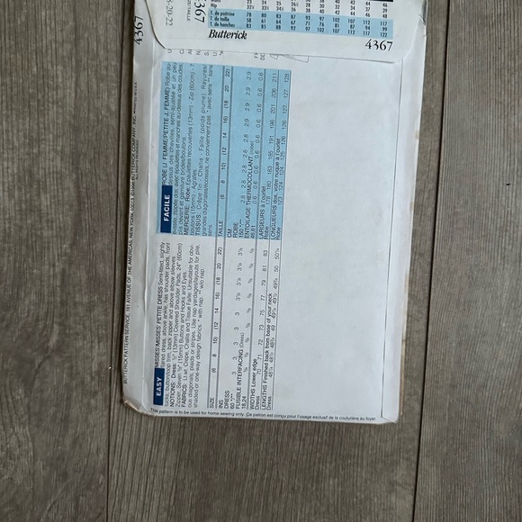 Butterick 4367 Sewing Pattern Misses David Warren Front Tucked Dress Size 18-22 - Picture 4 of 5